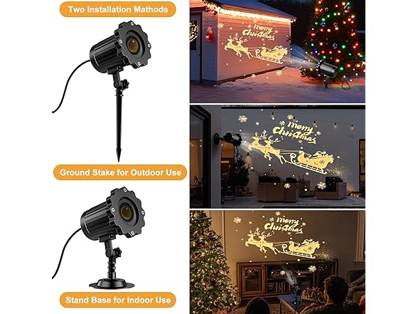Nagudenfo 3D Dynamic Christmas Projector Lights