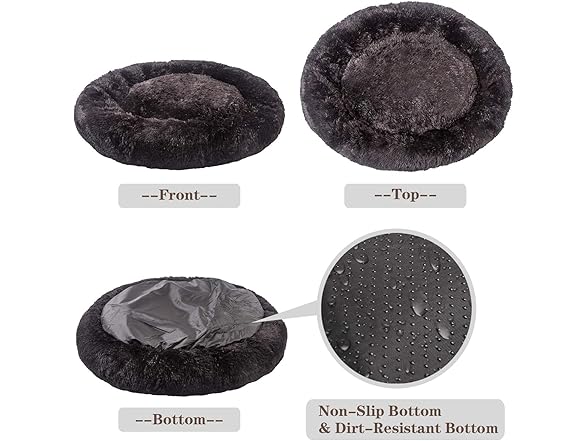 Black Calming Bed For Small Dogs