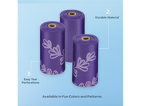 Best Pet Supplies Dog Poop Bags Purple Lavender