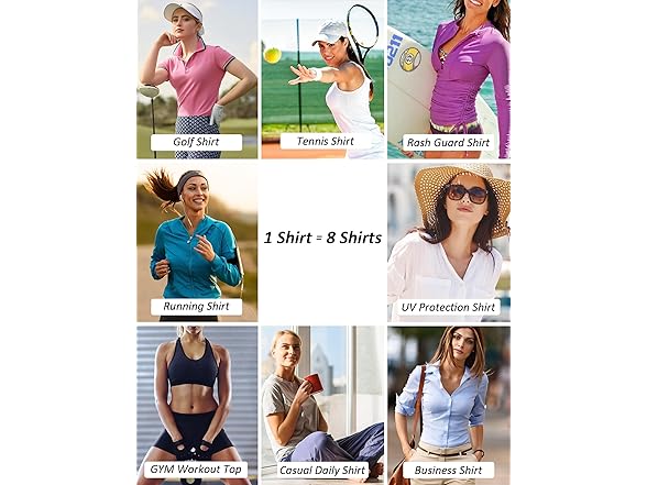 Ggov Women Golf Polo Shirts Long Sleeve UPF Shirts