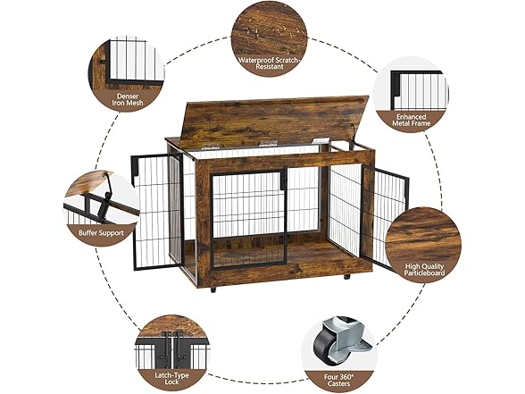 EasyCom Dog Crate Furniture, 41.33" Extra Large