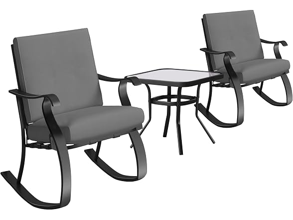 Four Seasons Courtyard Gramercy 3 Piece Rocking Chairs with Table
