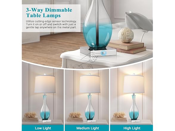 WIHTU Glass Table Lamps