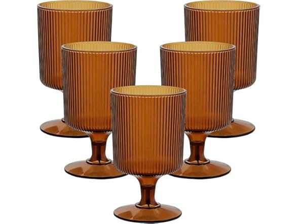 Fun Express 8 oz. Vintage Modern Amber Plastic Highball Glasses