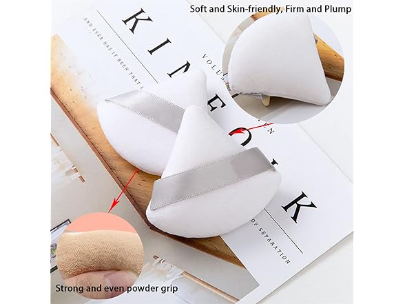 Triangle Powder Puffs and Kabuki Brush
