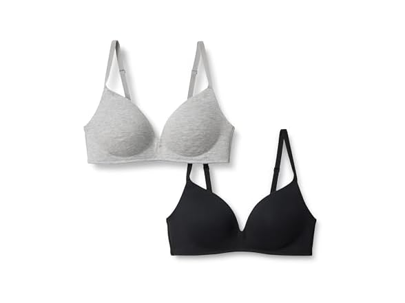 Amazon Essentials Womens Cotton Jersey Bra 2 Pk