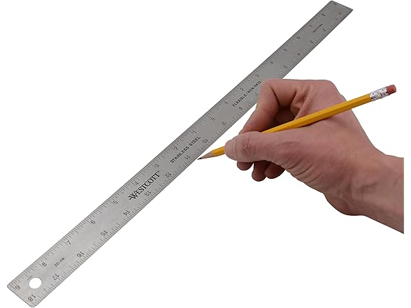 Westcott 18-Inch Stainless Steel Zero-Center Ruler