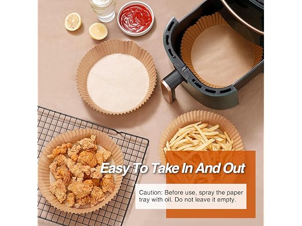 Air Fryer Liners, 100Pack Round