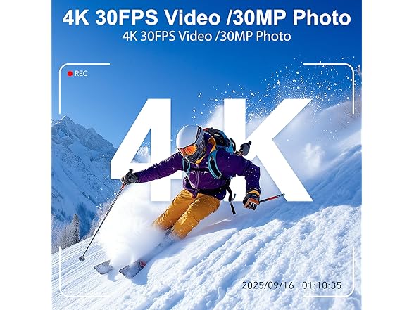 Hiicam 4K Action Camera WiFi 64GB EIS