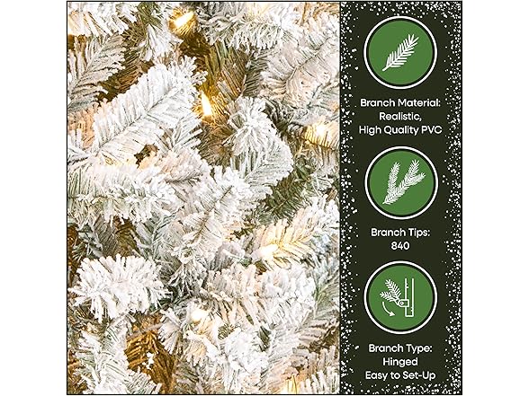 6 ft Pre-Lit Flocked Acacia Artificial Tree