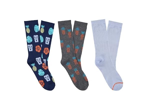 Caribbean JOE Men (OS) Dress Tiki Heads Socks