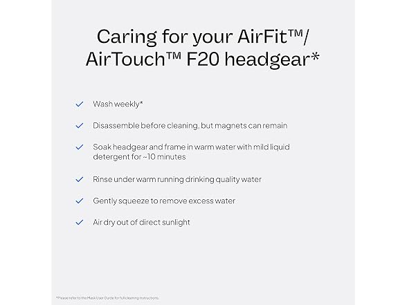 ResMed AirFit F20 Headgear CPAP Mask Large Blue