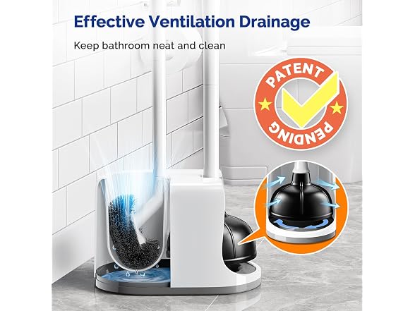 HAMITOR Toilet Plunger and Brush Set