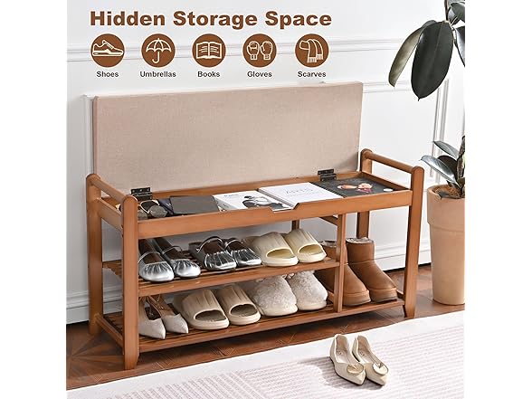 Homman 39.4in Shoe Rack Bench