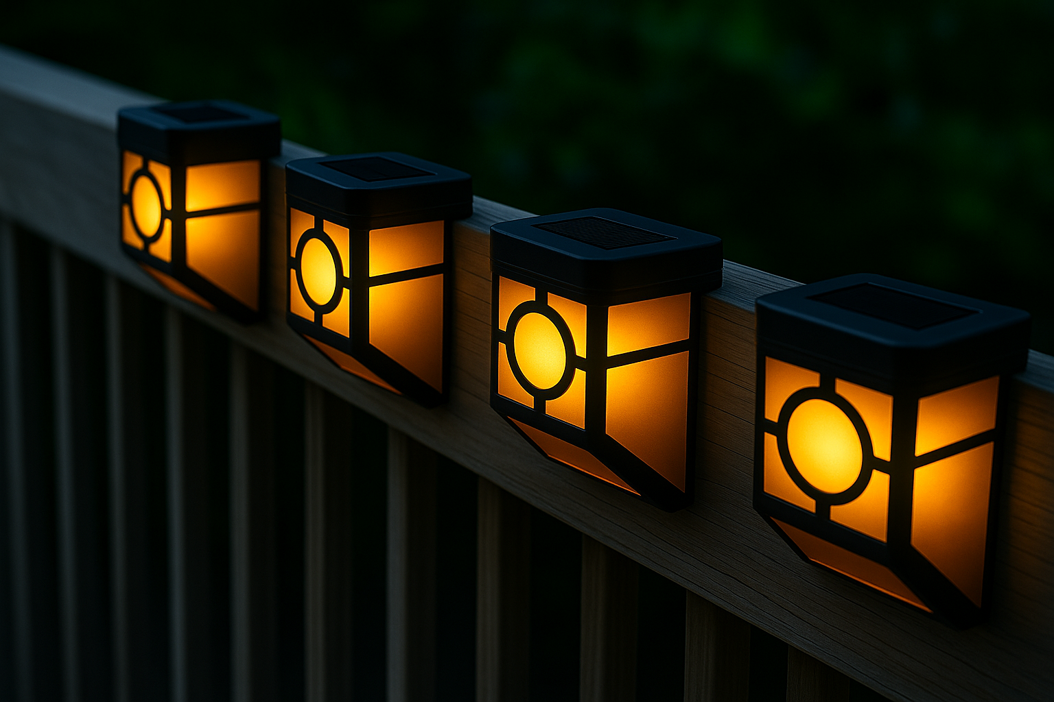 4-Pack LED Solar Garden Fence Lights - Gallery 10