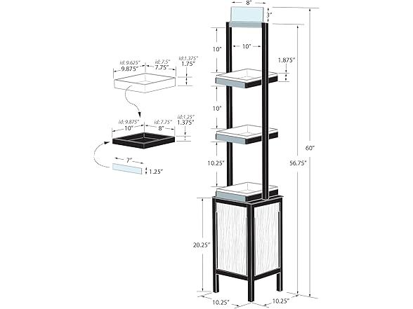 Azar Retail Display Tower with 3 Tiers
