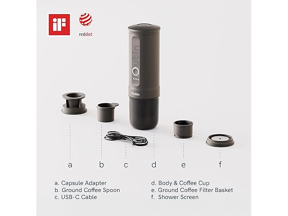OutIn Nano Portable Electric Espresso Machine Black