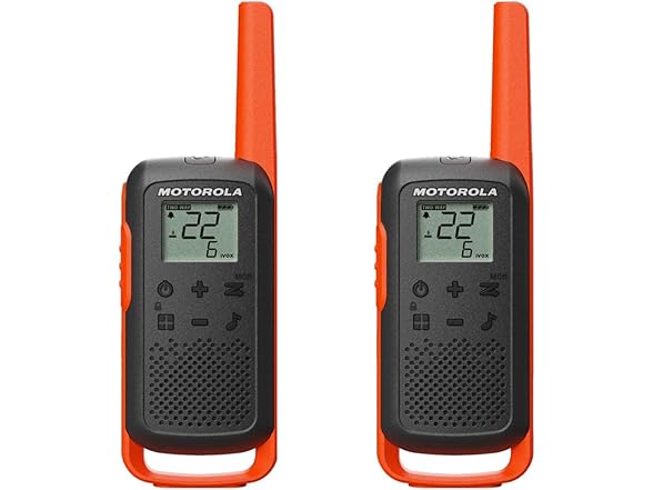 Motorola Talkabout T275 Two-Way Radios (2-Pack) – 25 Mile Range, Rechargeable, Outdoor walkie Talkie, NOAA Weather Alerts, VOX, Earpieces & Case – Survival Ready for Bug Out Bags & Emergency Prep (Open Box)