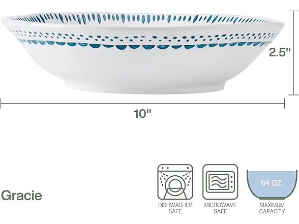 Fitz and Floyd Gracie Serving Bowl, White, 10 Inch