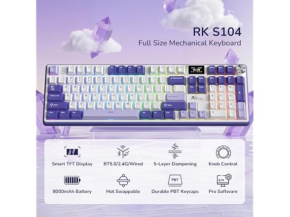 RK ROYAL KLUDGE S104 Wireless Keyboard