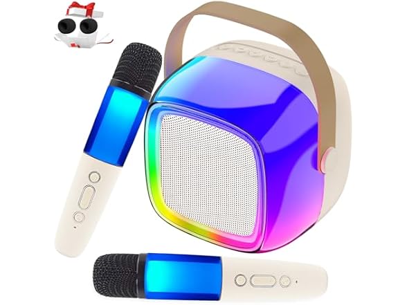 Karaoke Machine with Two Wireless Mics