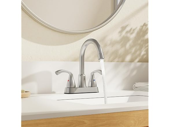 Phiestina Centerset 4" Brushed Nickel Bathroom Faucet