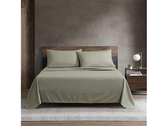 Kenneth Cole King Sheet Set Green Stripe