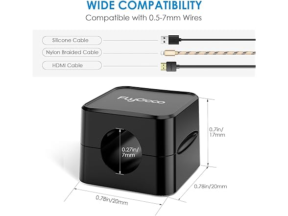 (6 PACK) Adhesive Magnetic Cord Organizer