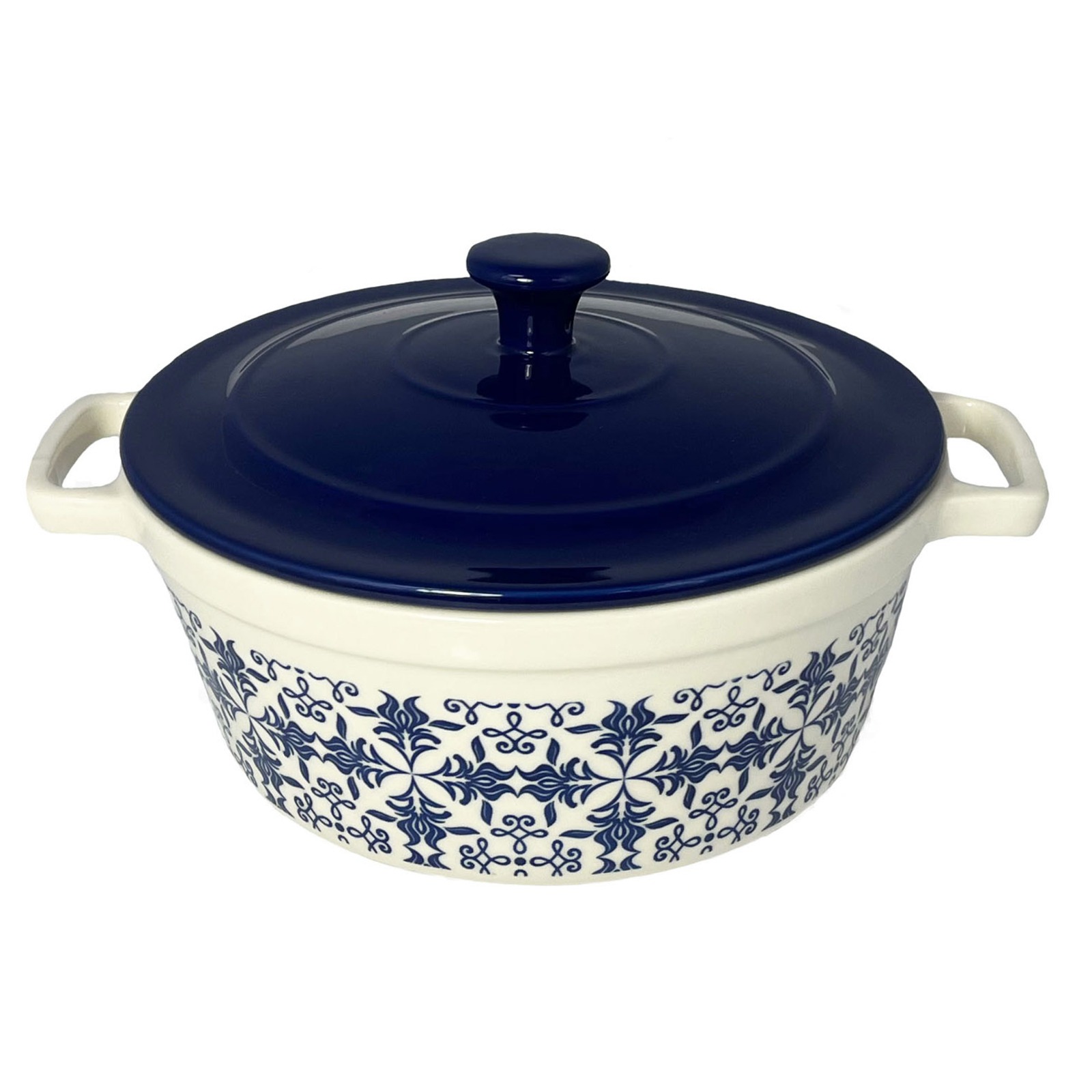 Le Regalo Stoneware Casserole with Lid - Gallery 6