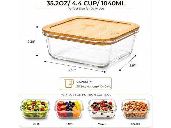 Kdetails Glass Food Storage Container