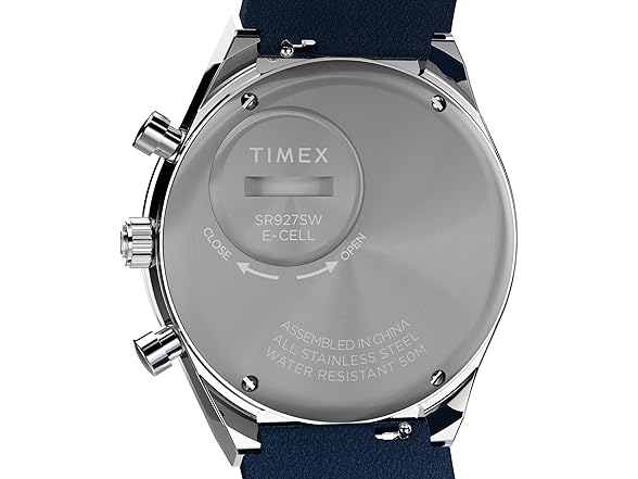 Timex Men Q 40mm Watch Black Strap Blue Dial