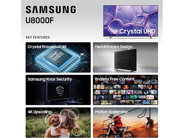 Samsung UN85U8000FFXZAU8000F 4K Smart TV (Open Box)