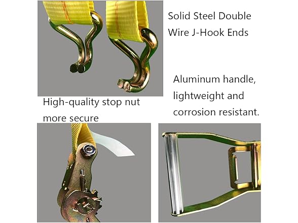 GXTOOL Ratchet Tie Down Strap - 2 Pack 2" x 17'