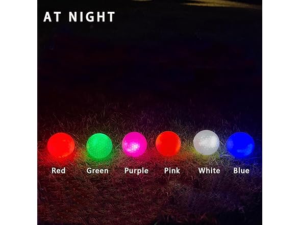 Ctysit LED Golf Balls - 6 Pack Glow in The DarK
