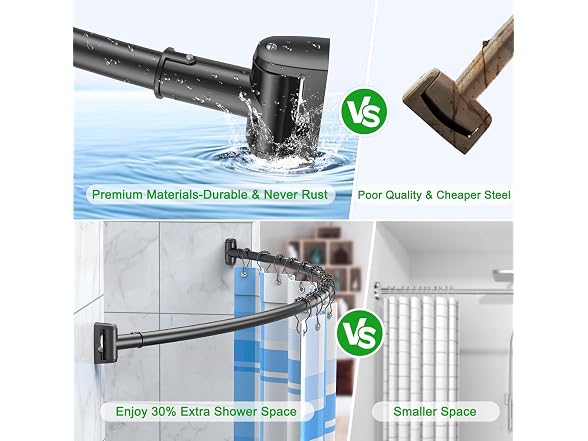 Hoachily Curved Shower Curtain Rod