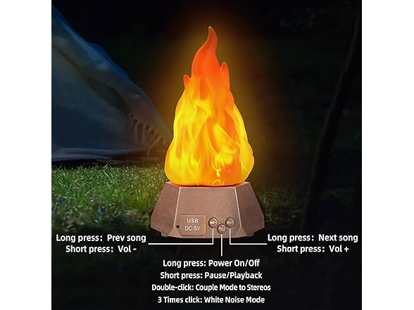 Toodour B0FBVHN4ZZ Flame Lights with Bluetooth Speaker