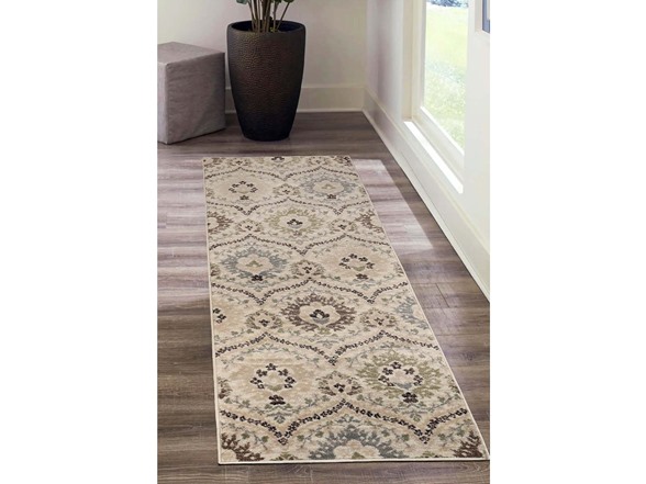 Superior Rustic Floral Damask Washable Indoor Area Rug, 2'7"x6'