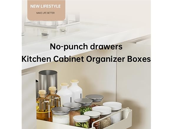Takywep Adhesive Film Pull Out Cabinet Organizer