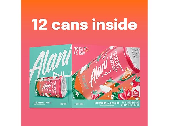 12PK Alani Nu STRAWBERRY SUNRISE Sugar Free
