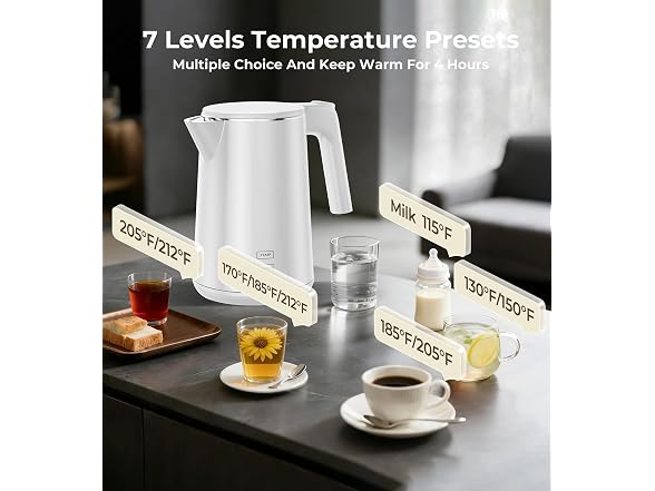 ZKBHOME 1.0L White Kettle