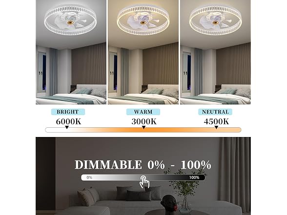 Fszdorj 20‘’ Ceiling Fan with Light, 2024 Ap