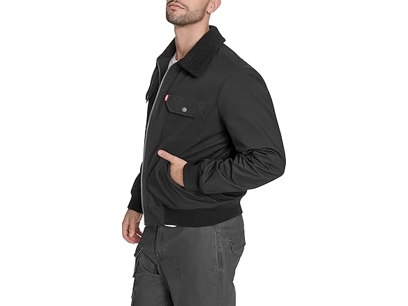 Levi's Men's Sherpa Lined Poly Bomber (L)