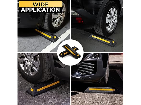 Zone Tech TS0006 Heavy Duty Rubber Parking Guide- 21" 2Pk