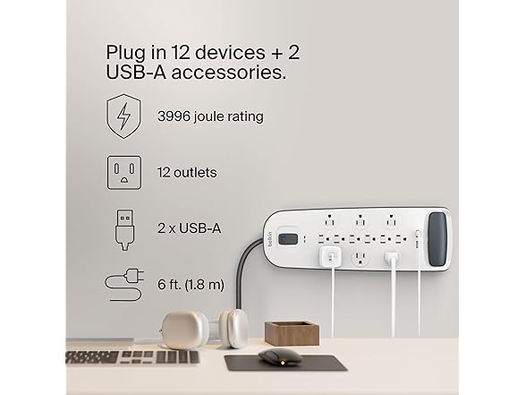 Belkin USB Power Strip Surge Protector