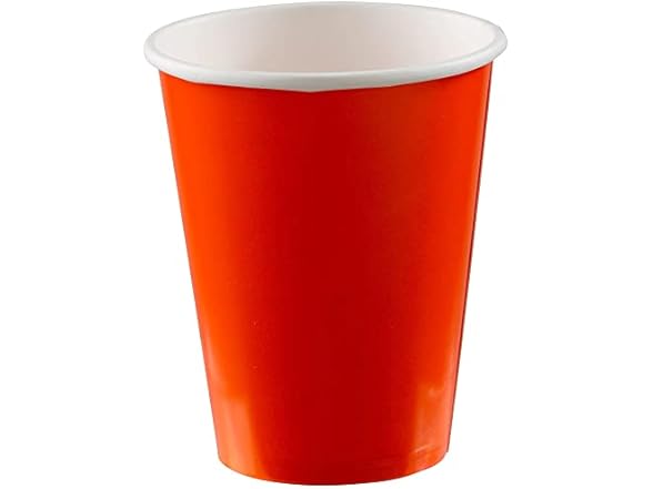 Vibrant Orange Peel Paper Cups