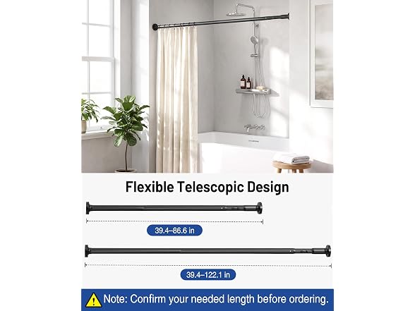 Luxspire Shower Curtain Rod No Drill, 39-86 Inch T