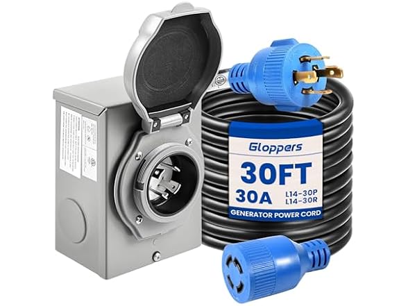 30 Amp Generator Cord and Power Inlet