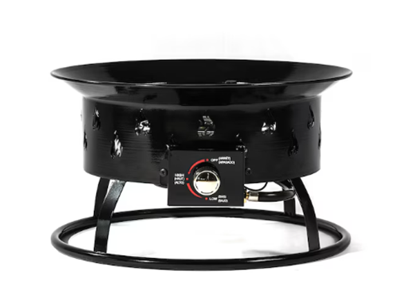 Portable Steel Camping Fire Pit w/ Lava Rock
