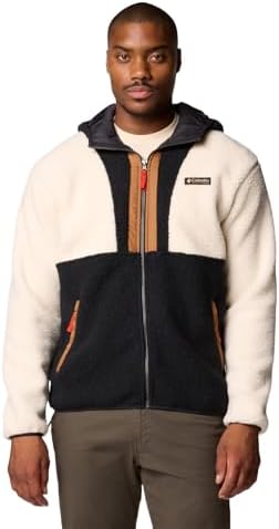 Columbia Men's Backbowl II Remastered Full Zip Hoodie, Chalk/Black, Medium