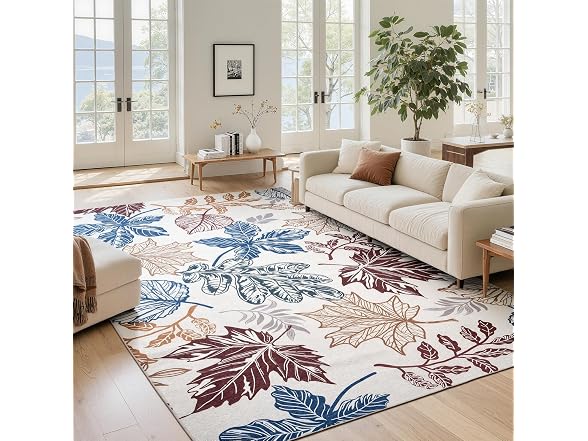 UKISS Beige Washable Outdoor Rug 8' x 10'